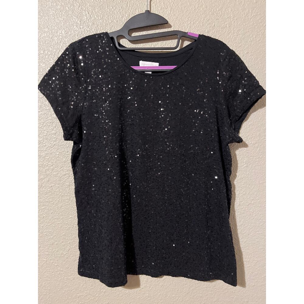 Charter club women’s blouse with sequins size large